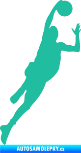 Samolepka Basketbal 003 pravá tyrkysová