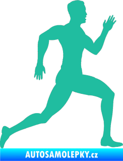 Samolepka Běžec 003 pravá tyrkysová