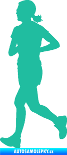 Samolepka Běžkyně 001 levá jogging tyrkysová