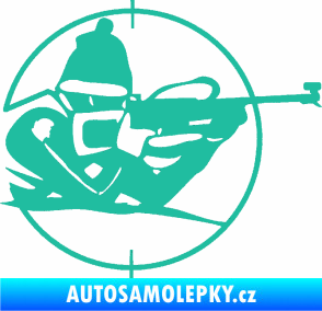 Samolepka Biatlon 004 pravá tyrkysová