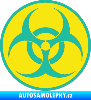 Samolepka Biohazard barevný  tyrkysová