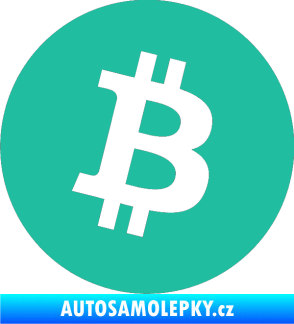 Samolepka Bitcoin 001 tyrkysová