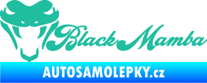 Samolepka Black mamba nápis tyrkysová