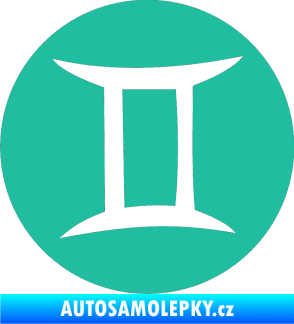 Samolepka Blíženci 001 - horoskop tyrkysová