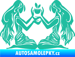 Samolepka Blíženci 005  tyrkysová