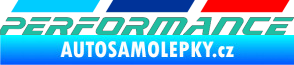 Samolepka BMW M Performance nad sebou tyrkysová