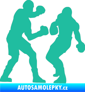 Samolepka Boxeři 001 pravá tyrkysová