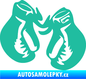 Samolepka Boxerské rukavice 001 levá tyrkysová
