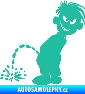 Samolepka Boy čůrá 007 levá tyrkysová