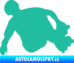Samolepka Bruslař 001 pravá tyrkysová