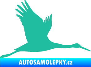 Samolepka Čáp 002 pravá tyrkysová