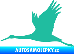 Samolepka Čáp 002 levá tyrkysová