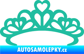Samolepka Čelenka se srdíčky  tyrkysová