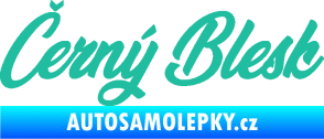 Samolepka Černý blesk nápis tyrkysová