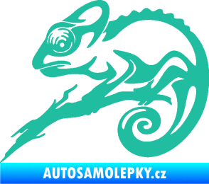 Samolepka Chameleon 001 levá tyrkysová