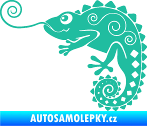 Samolepka Chameleon 004 levá tyrkysová