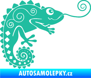 Samolepka Chameleon 004 pravá tyrkysová