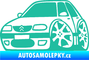 Samolepka Citroen saxo karikatura levá tyrkysová