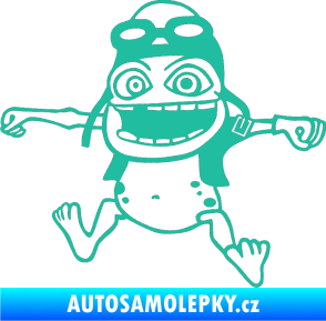 Samolepka Crazy frog levá tyrkysová