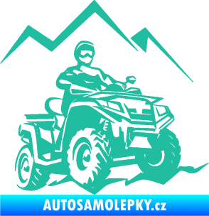 Samolepka Čtyřkolka 007 pravá tyrkysová