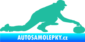 Samolepka Curling 004 pravá tyrkysová