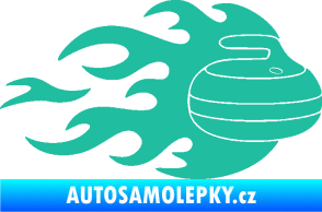 Samolepka Curling 005 pravá kámen tyrkysová