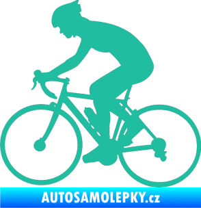Samolepka Cyklista 005 levá tyrkysová
