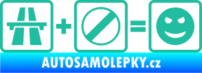 Samolepka Dálnice + konec omezení rychlosti = jízda tyrkysová