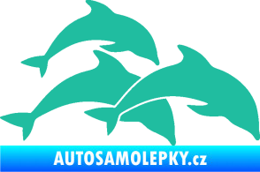 Samolepka Delfíni 001 pravá tyrkysová