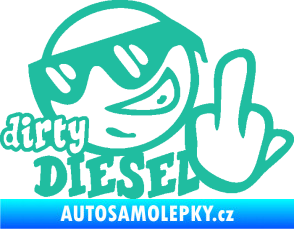 Samolepka Dirty diesel smajlík tyrkysová
