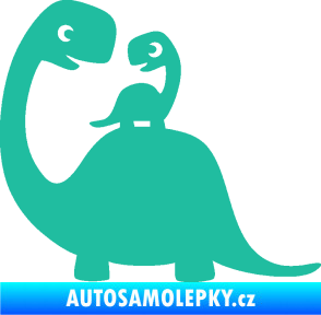 Samolepka Dítě v autě 105 levá dinosaurus tyrkysová