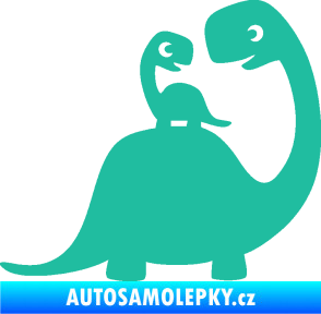 Samolepka Dítě v autě 105 pravá dinosaurus tyrkysová