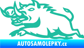 Samolepka Divoké prase 004 levá tyrkysová