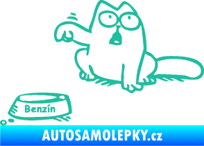 Samolepka Dolej benzín - levá tyrkysová