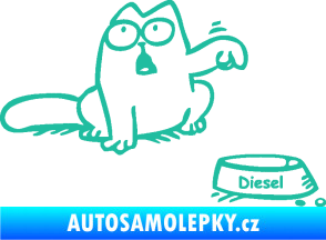 Samolepka Dolej diesel - pravá tyrkysová