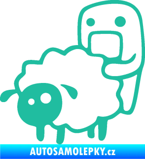 Samolepka Domo 005 levá love sheep tyrkysová