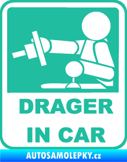 Samolepka Drager in car 002 tyrkysová