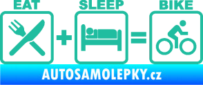 Samolepka Eat sleep bike tyrkysová