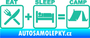 Samolepka Eat sleep camp tyrkysová