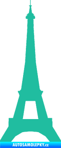 Samolepka Eifelova věž 001 tyrkysová