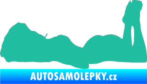 Samolepka Erotická žena 034 levá tyrkysová