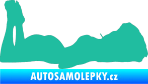 Samolepka Erotická žena 034 pravá tyrkysová
