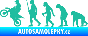 Samolepka Evoluce 002 motokros levá tyrkysová