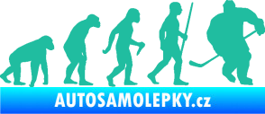 Samolepka Evoluce 003 hokej pravá tyrkysová