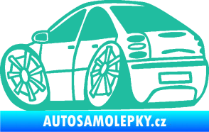 Samolepka Fiat Bravo karikatura levá tyrkysová