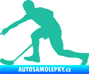 Samolepka Florbal 005 levá tyrkysová