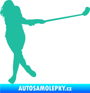 Samolepka Florbal 006 pravá  tyrkysová