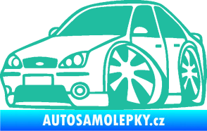 Samolepka Ford Mondeo karikatura levá tyrkysová