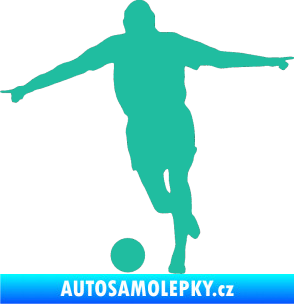 Samolepka Fotbalista 015 levá tyrkysová