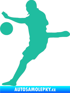 Samolepka Fotbalista 022 levá tyrkysová